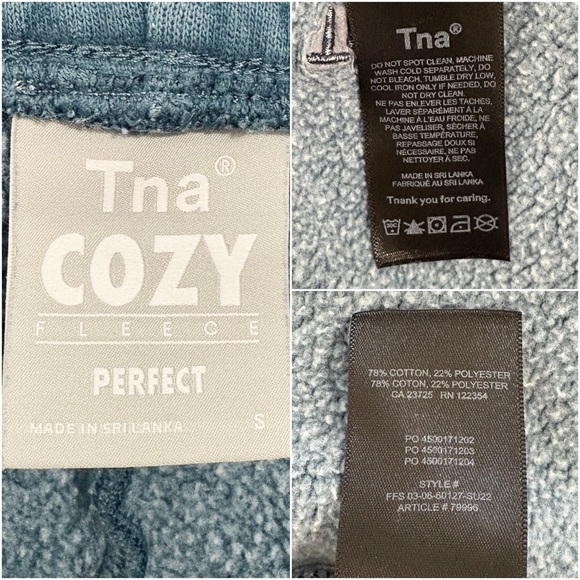 Artizia 🦋 TNA Cozy Fleece Perfect Shorts in Steel Blue, Size Small - Picture 4 of 4